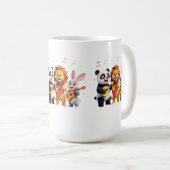 🎵 Cartoon Animal Music Party – Fun & Cute Musical Kaffeetasse (VorderseiteRechts)