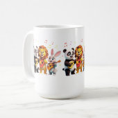 🎵 Cartoon Animal Music Party – Fun & Cute Musical Kaffeetasse (Vorderseite Links)