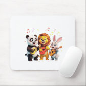 🎵 Cartoon Animal Music Party – Fun & Cute Musical Mousepad (Mit Mouse)