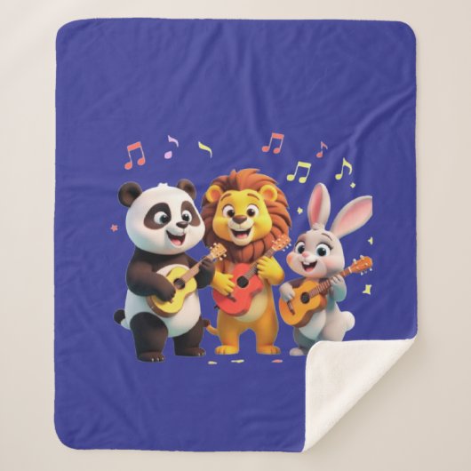 🎵 Cartoon Animal Music Party – Fun & Cute Musical Sherpadecke (Vorderseite)