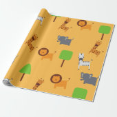 Cartoon Animal Thrapping Paper Geschenkpapier (Ungerollt)