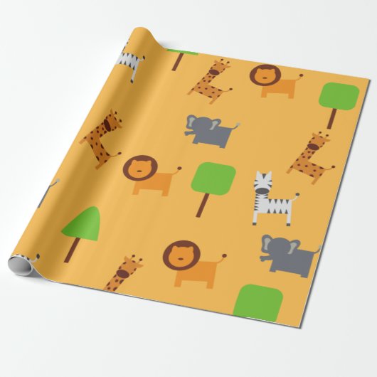 Cartoon Animal Thrapping Paper Geschenkpapier (Ungerollt)