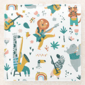 Cartoon Animals Band Glasuntersetzer (Vorderseite)