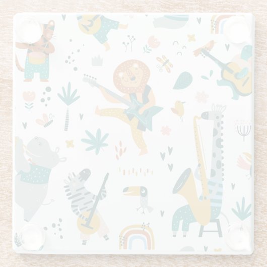 Cartoon Animals Band Glasuntersetzer (Rückseite)