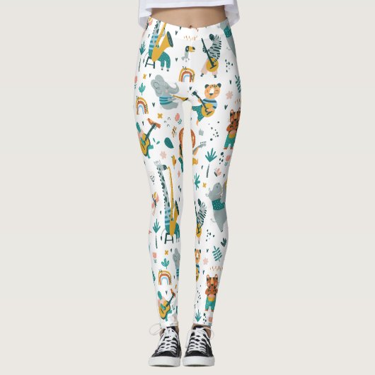 Cartoon Animals Band Leggings (Vorderseite)