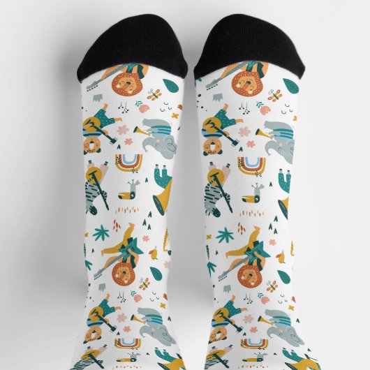 Cartoon Animals Band Socken (Oben)