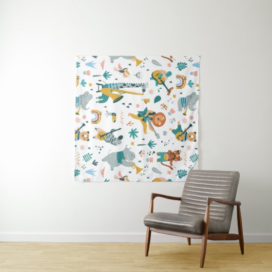 Cartoon Animals Band Wandteppich (Beispiel (Horizontal))