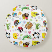 Cartoon animals for kids rundes kissen (Vorderseite)