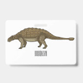Cartoon Ankylosaurus Ausweis (Rückseite)