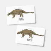 Cartoon Ankylosaurus Ausweis (Vorder- & Rückseite)