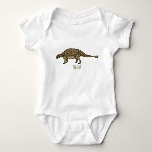 Cartoon Ankylosaurus Baby Strampler (Vorderseite)