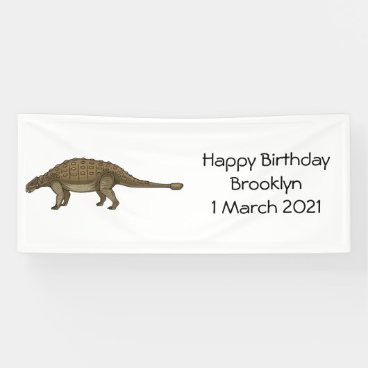 Cartoon Ankylosaurus Banner (Horizontal)
