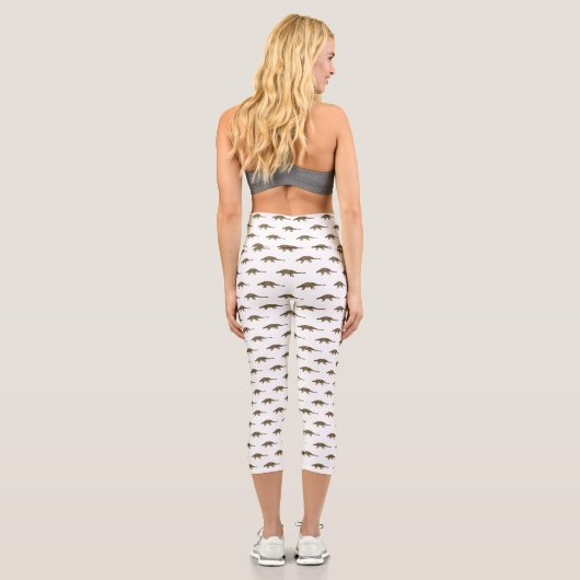Cartoon Ankylosaurus Capri Leggings (Rückseite)