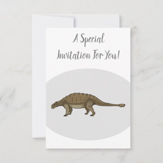 Cartoon Ankylosaurus Einladung (Rückseite)