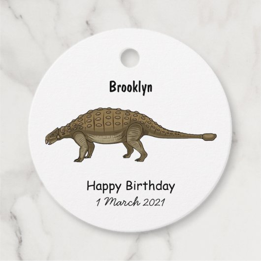 Cartoon Ankylosaurus Geschenkanhänger (Vorderseite)