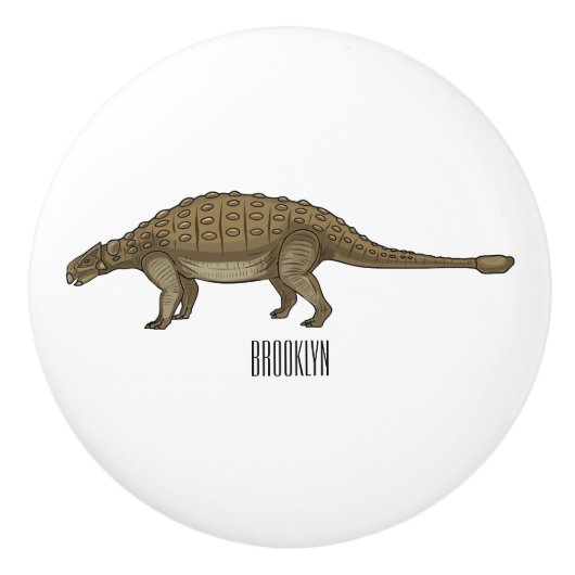 Cartoon Ankylosaurus Keramikknauf (Vorderseite)