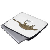 Cartoon Ankylosaurus Laptopschutzhülle (Vorne Knopf)
