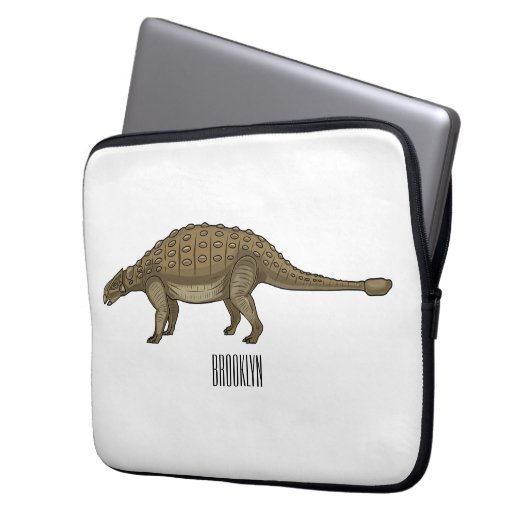 Cartoon Ankylosaurus Laptopschutzhülle (Vorderseite Links)