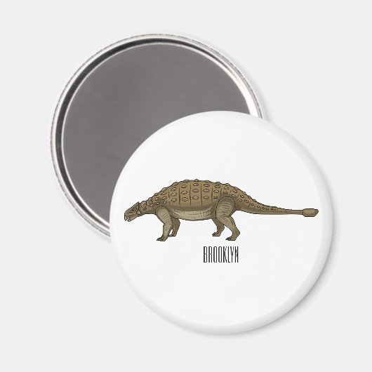 Cartoon Ankylosaurus Magnet (Vorderseite/Rückseite)