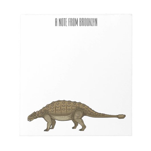 Cartoon Ankylosaurus Notizblock (Vorderseite)
