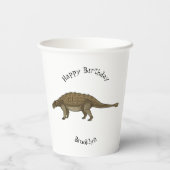 Cartoon Ankylosaurus Pappbecher (Rückseite)