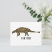 Cartoon Ankylosaurus Postkarte (Stehend Vorderseite)
