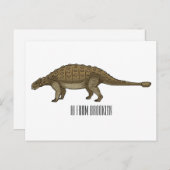Cartoon Ankylosaurus Postkarte (Vorne/Hinten)