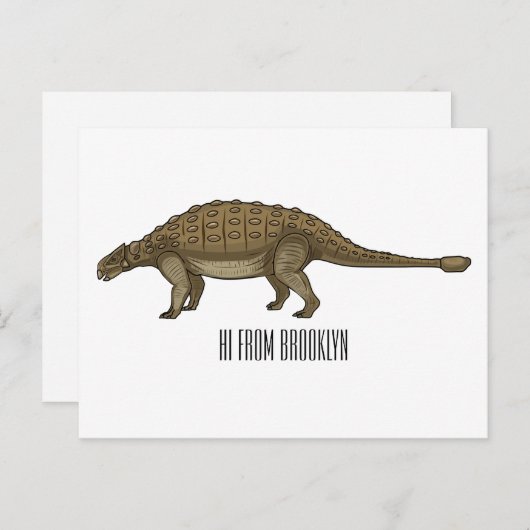 Cartoon Ankylosaurus Postkarte (Vorne/Hinten)