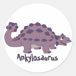 Cartoon Ankylosaurus Runder Aufkleber