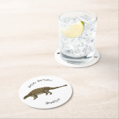 Cartoon Ankylosaurus Runder Pappuntersetzer (Vor Ort)