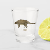 Cartoon Ankylosaurus Schnapsglas (Vorderseite)