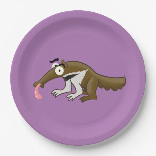 Cartoon Anteater Pappteller (Vorderseite)