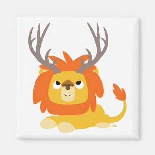 Cartoon Antler Löwenmagnet Magnet