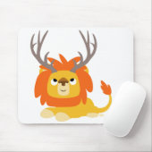 Cartoon Antlered Lion mousepad (Mit Mouse)