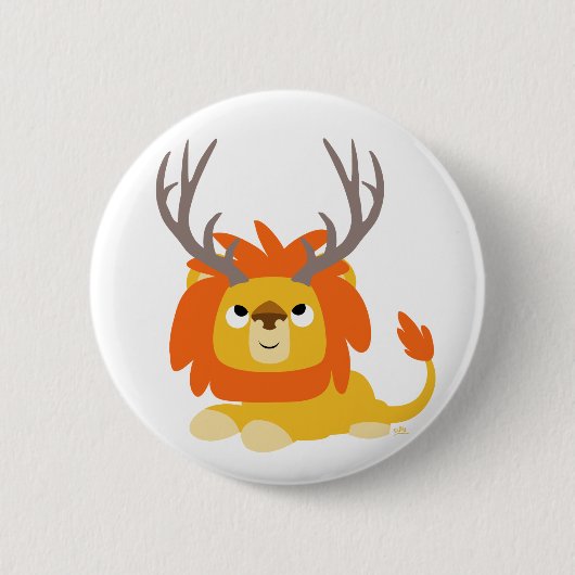 Cartoon Antlergelb-Lötknopf Abzeichen Button (Vorderseite)