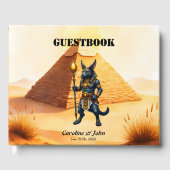 Cartoon Anubis - Ägyptischer Gott des Nachlebens Gästebuch (Vorderseite)