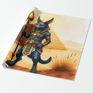 Cartoon Anubis - Ägyptischer Gott des Nachlebens Geschenkpapier