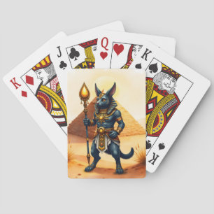 Cartoon Anubis - Ägyptischer Gott des Nachlebens Spielkarten