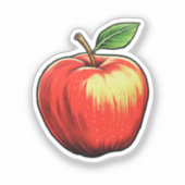 Cartoon Apfel Aufkleber (Vorderseite)
