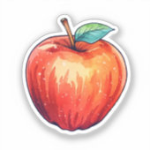 Cartoon Apfel Aufkleber (Vorderseite)