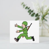 Cartoon Army Soldier Postkarte (Stehend Vorderseite)