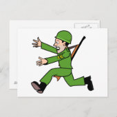 Cartoon Army Soldier Postkarte (Vorne/Hinten)
