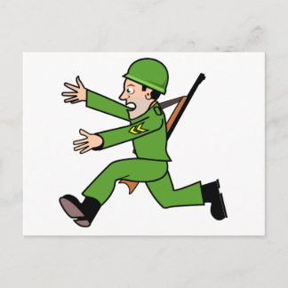 Cartoon Army Soldier Postkarte