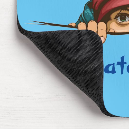 Cartoon Art Graphic Eye Peer Peeking Spy Lurk Man Mousepad (Ecke)