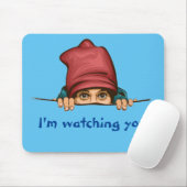Cartoon Art Graphic Eye Peer Peeking Spy Lurk Man Mousepad (Mit Mouse)
