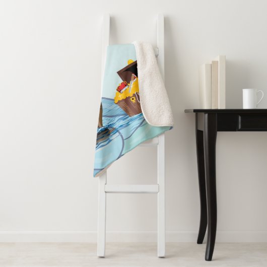 Cartoon Art Pirate Boat Streifen Sherpadecke (Beispiel)