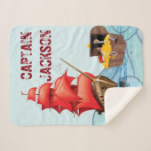 Cartoon Art Pirate Boat Streifen Sherpadecke (Vorderseite (Horizontal))