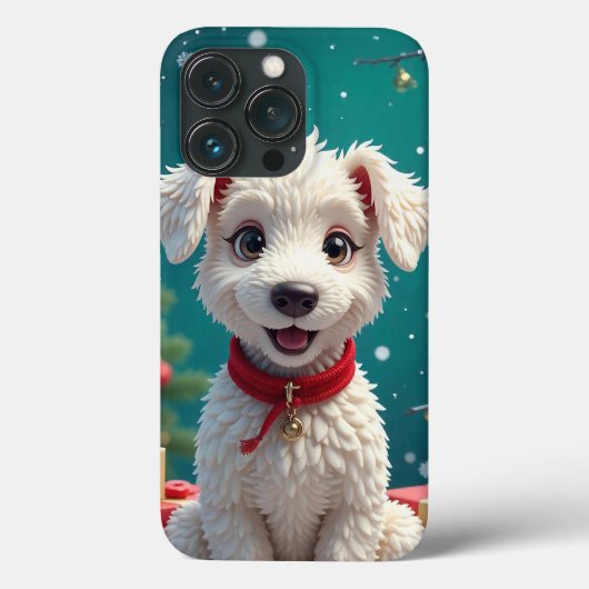Cartoon-artiger Weißwelpen Case-Mate iPhone Hülle (Rückseite)