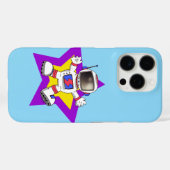 Cartoon Astronaut in Star Design Case-Mate iPhone Hülle (Rückseite (Horizontal))