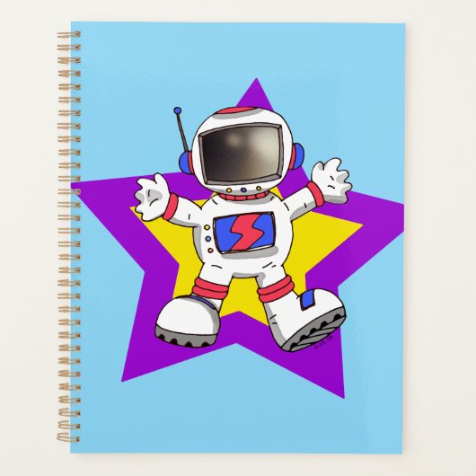 Cartoon Astronaut in Star Design Planer (Vorderseite)